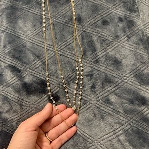 Long gold necklace